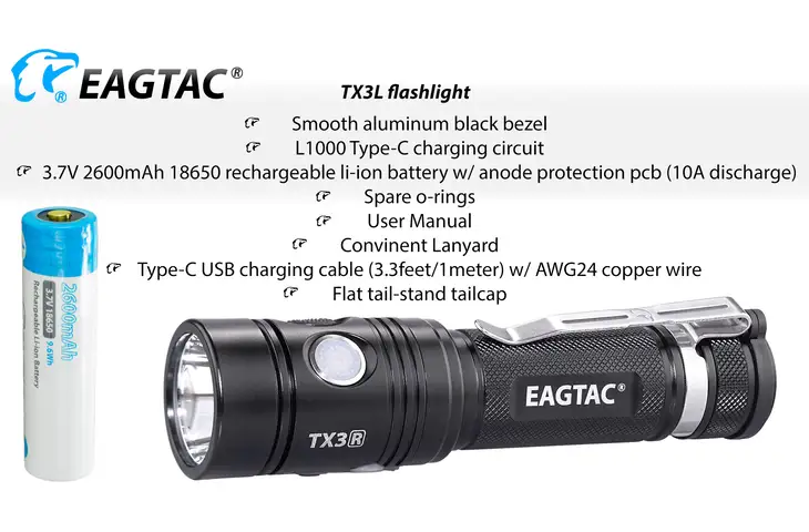EAGTAC T Series TX3L Base Compact Rechargeable Flashlight w/ Free S&H — 4 models - view 14